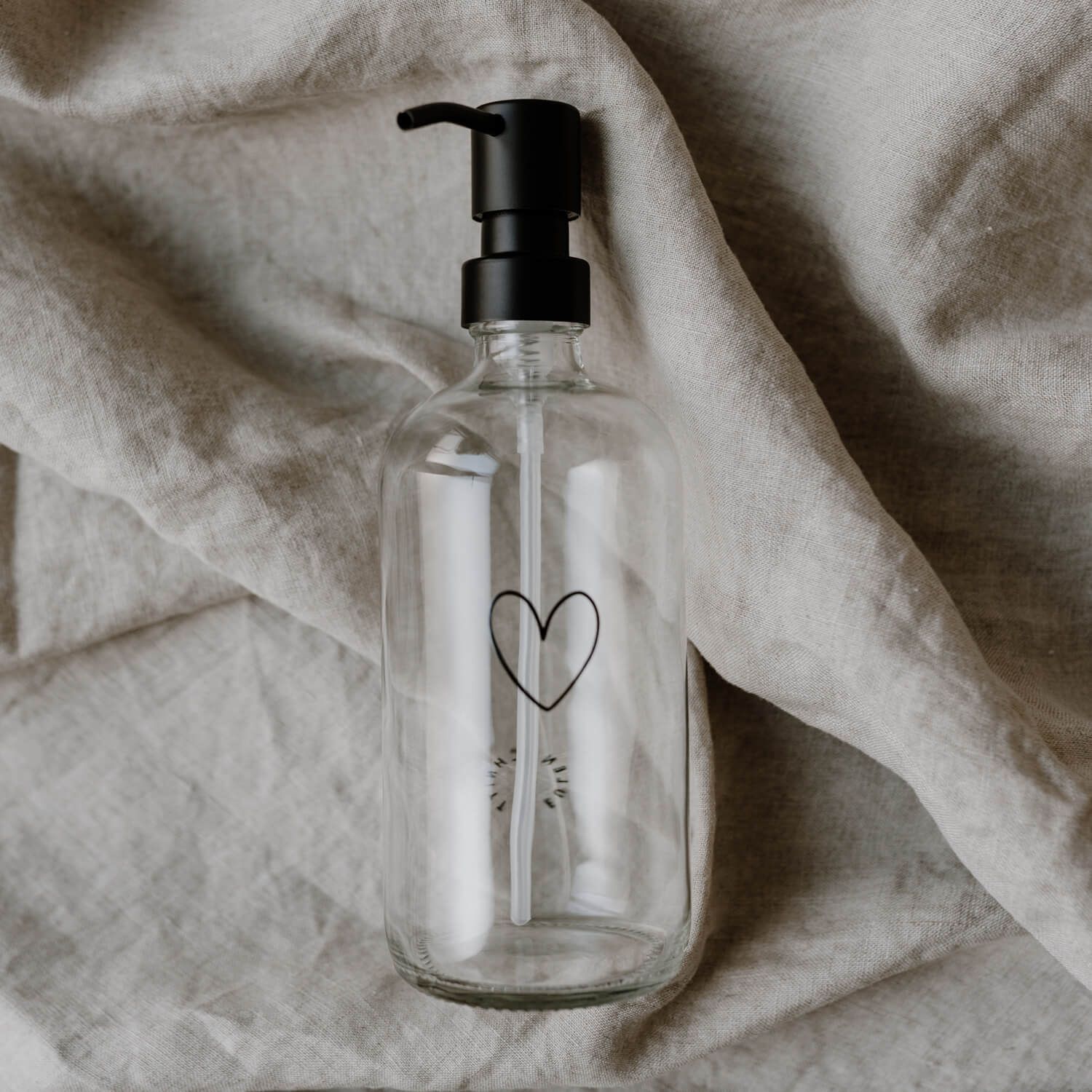 Seifenspender "Herz" - 500 ml (Transparent)