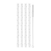 Glas-Strohhalme "Punkte" im 4er Set - 20 cm (Transparent)