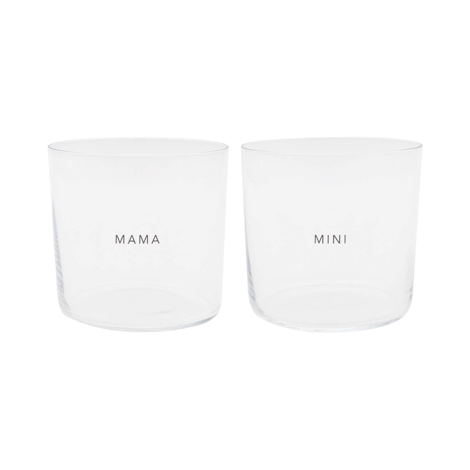 Trinkglas "Mama & Mini" im 2er-Set - 350 ml (Transparent)