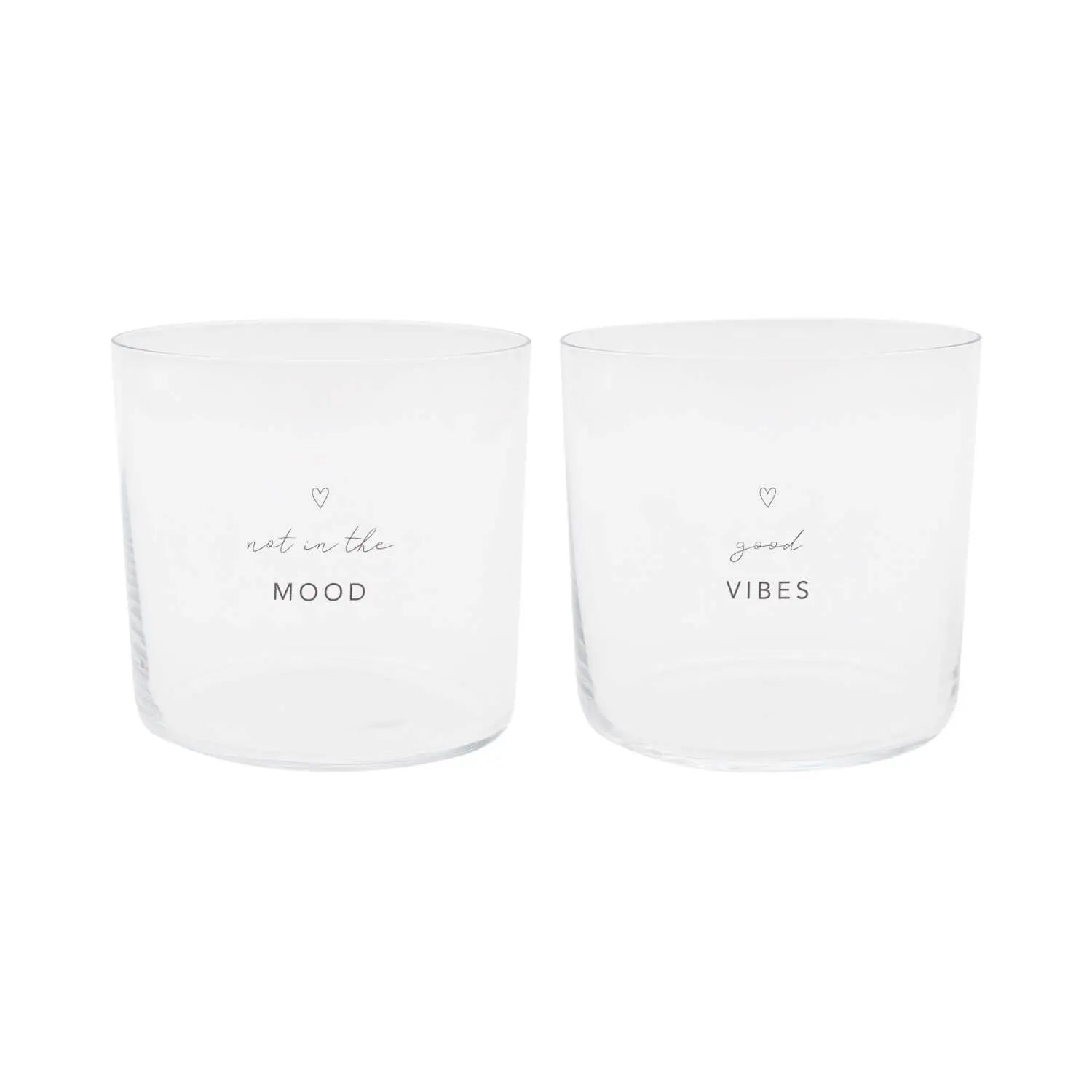 Trinkglas "Mood" im 2er-Set - 350 ml (Transparent) Eulenschnitt