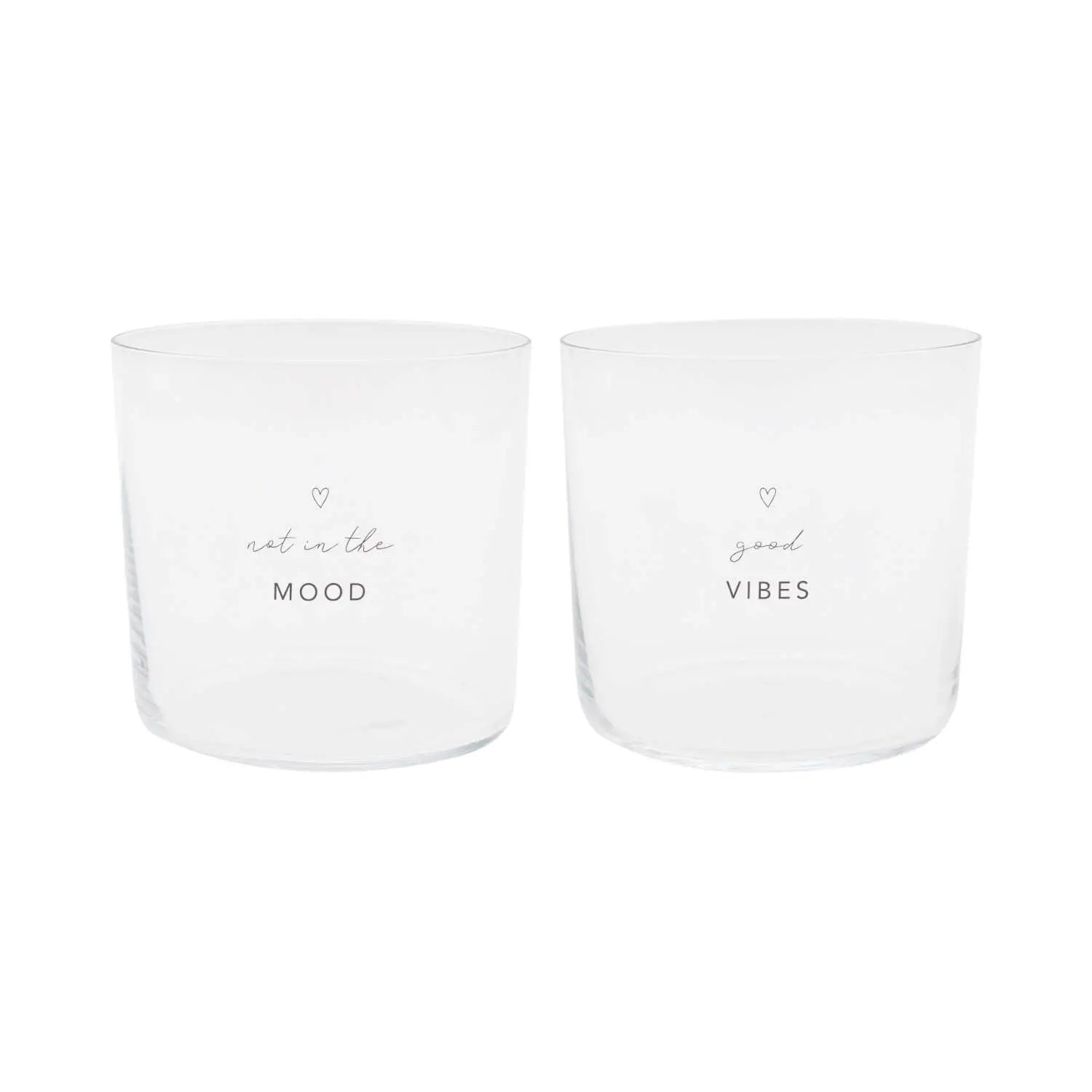 Trinkglas "Mood" im 2er-Set - 350 ml (Transparent) Eulenschnitt
