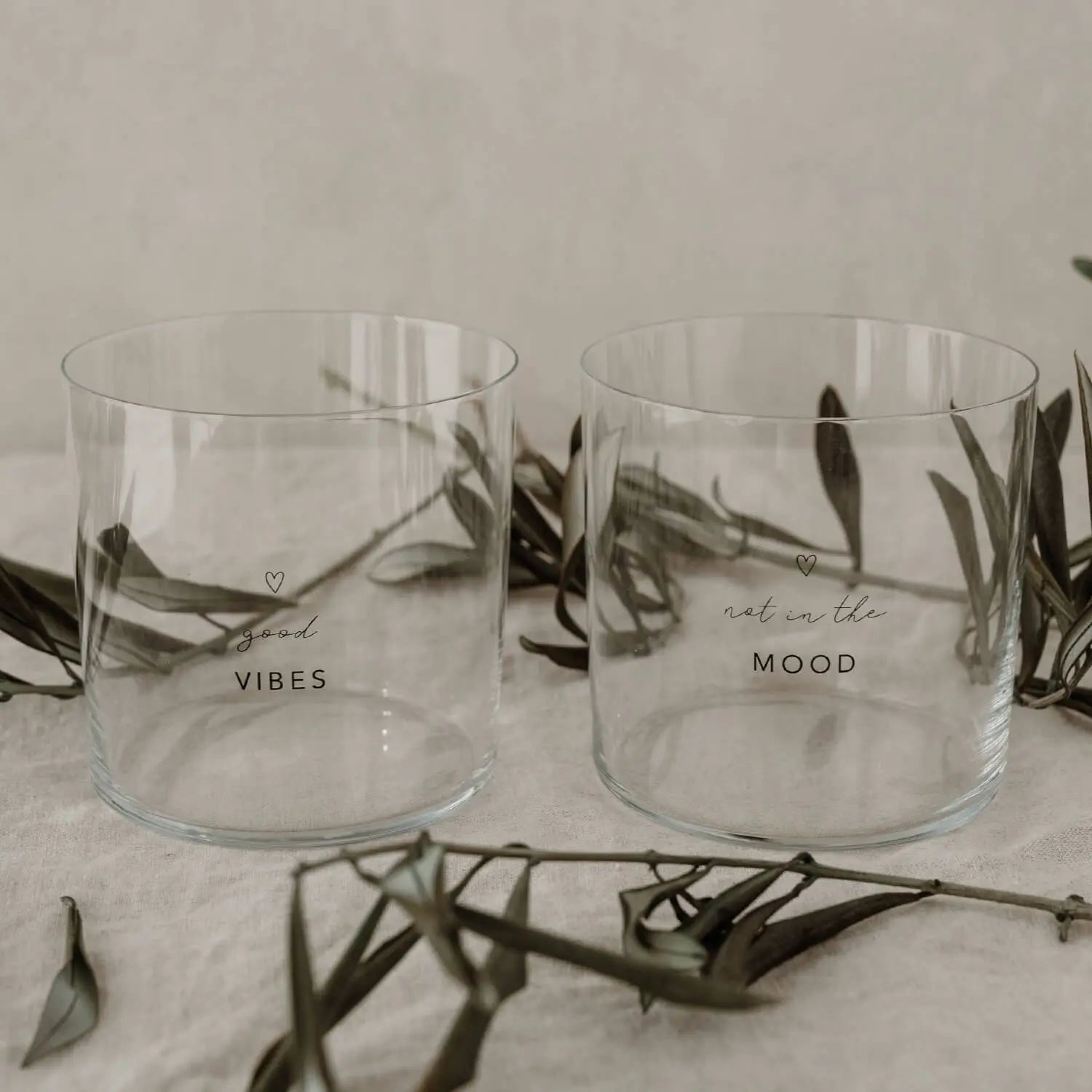 Trinkglas "Mood" im 2er-Set - 350 ml (Transparent) Eulenschnitt