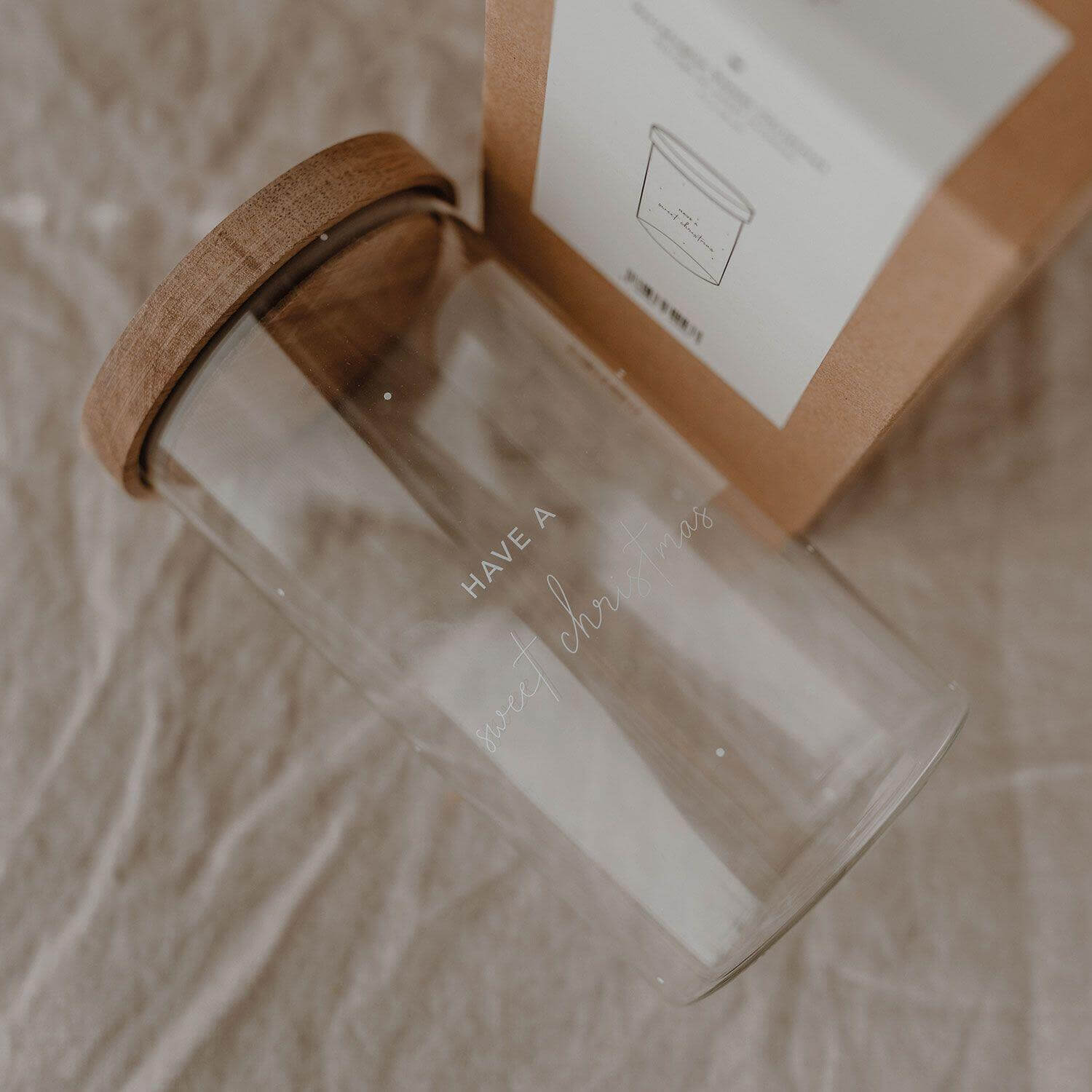 Vorratsglas "Sweet Christmas" - 11x19 cm (Transparent/Natur)