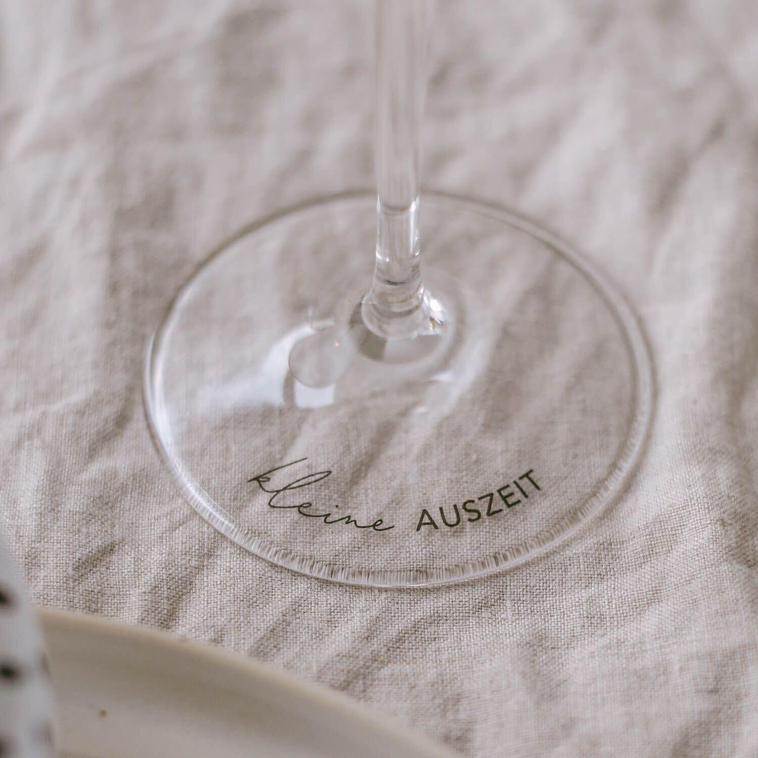 Weinglas "Kleine Auszeit" - 390 ml (Transparent)