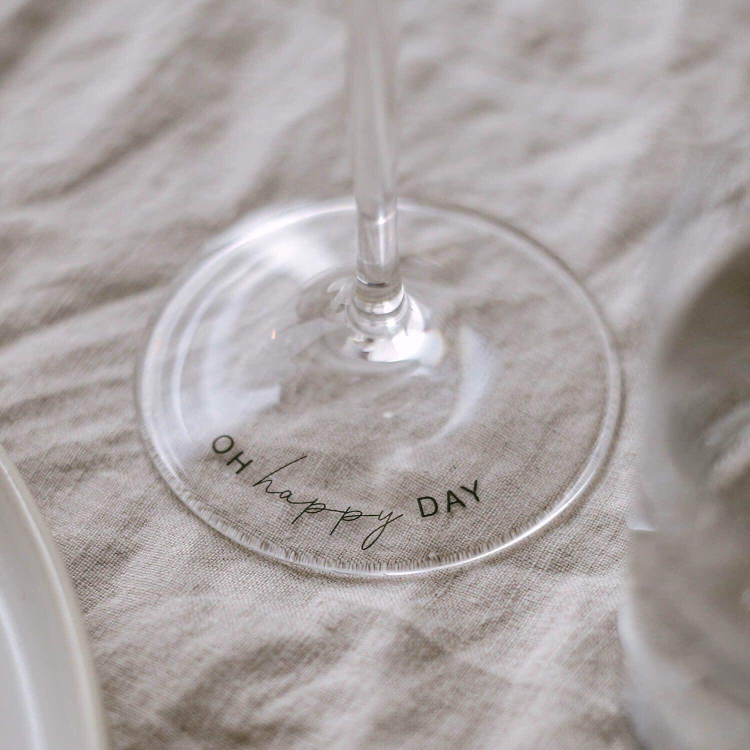 Weinglas "Oh happy day" - 390 ml (Transparent)