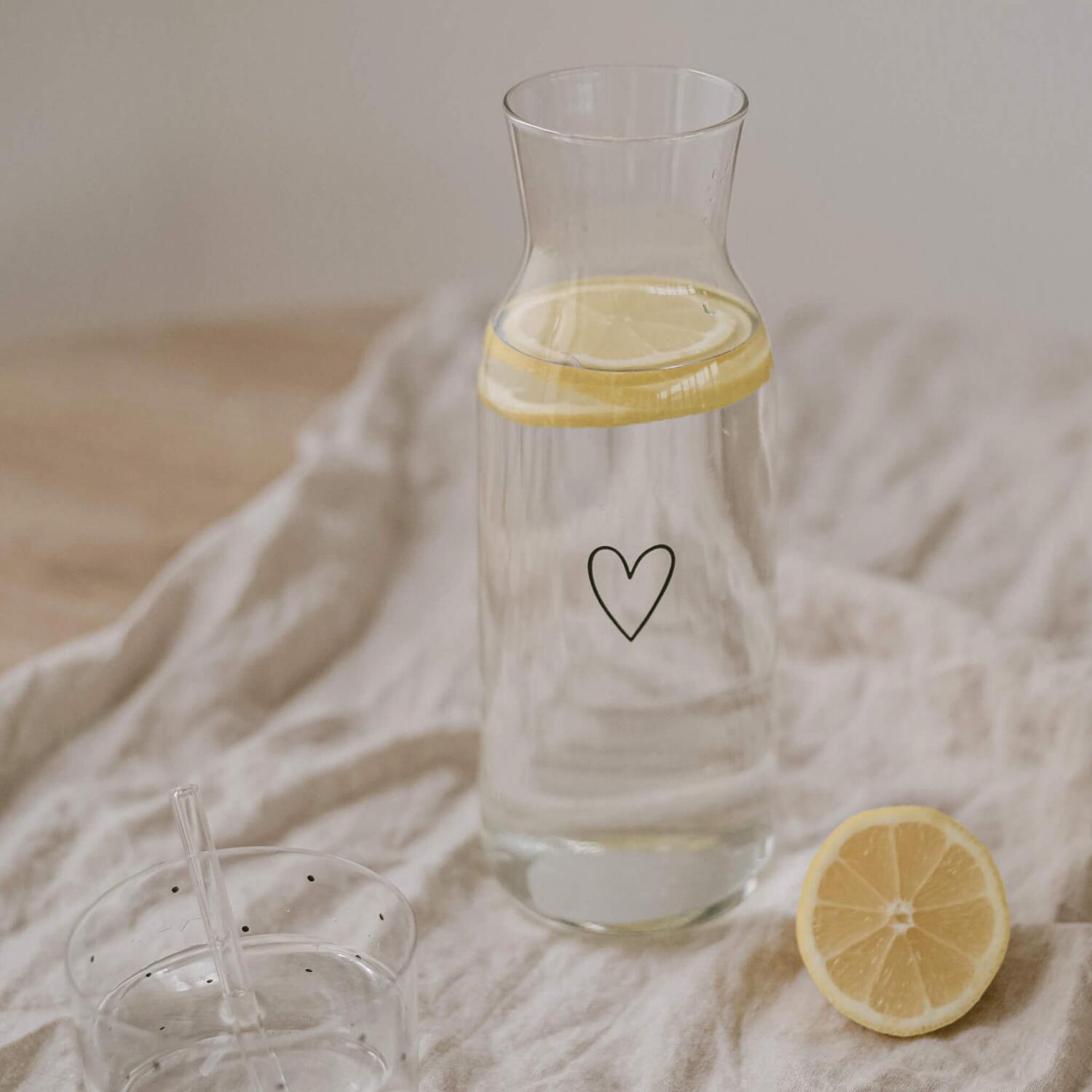Karaffe "Herz" - 1,2 l (Transparent)