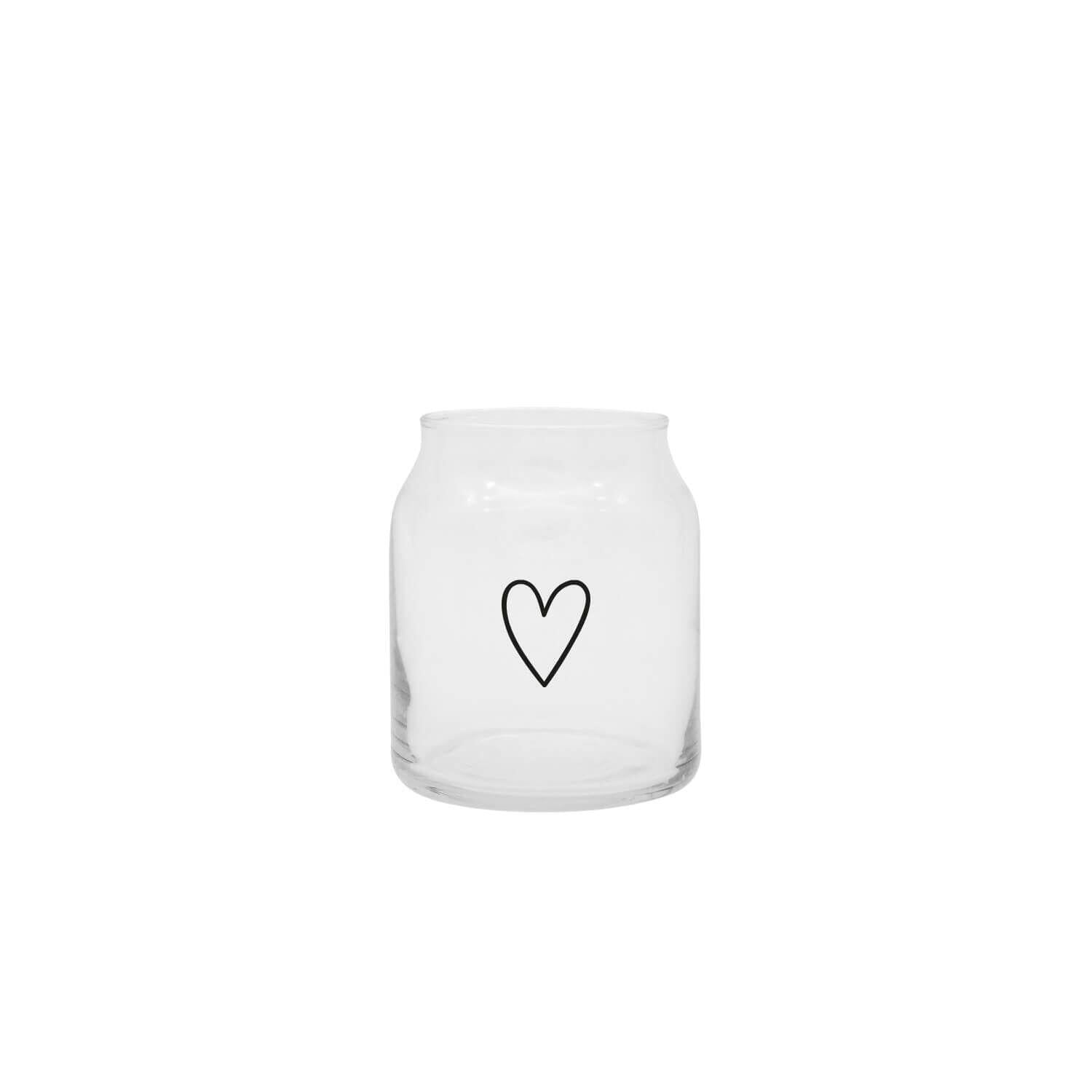 Vase aus Glas "Herz" - klein (Transparent)