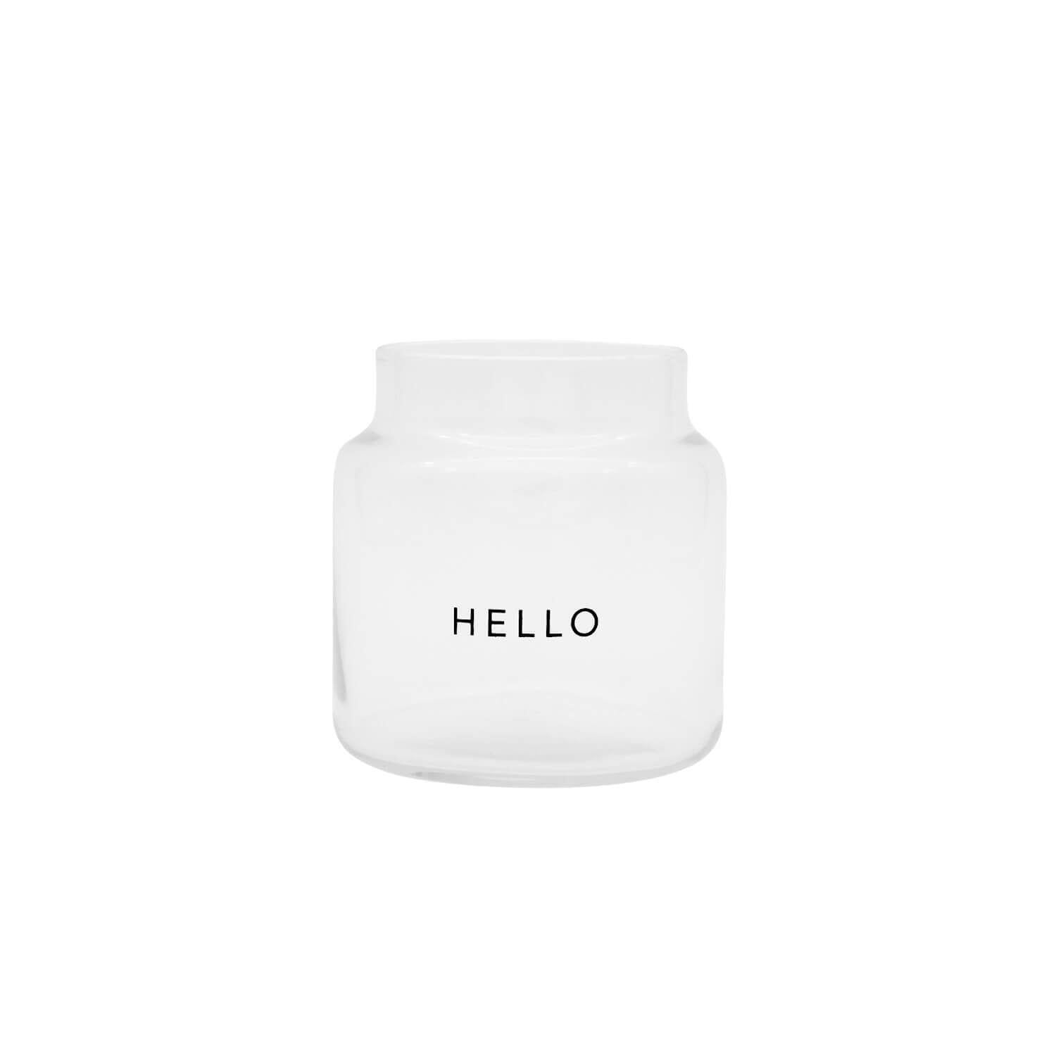 Vase aus Glas "Hello" - medium (Transparent)