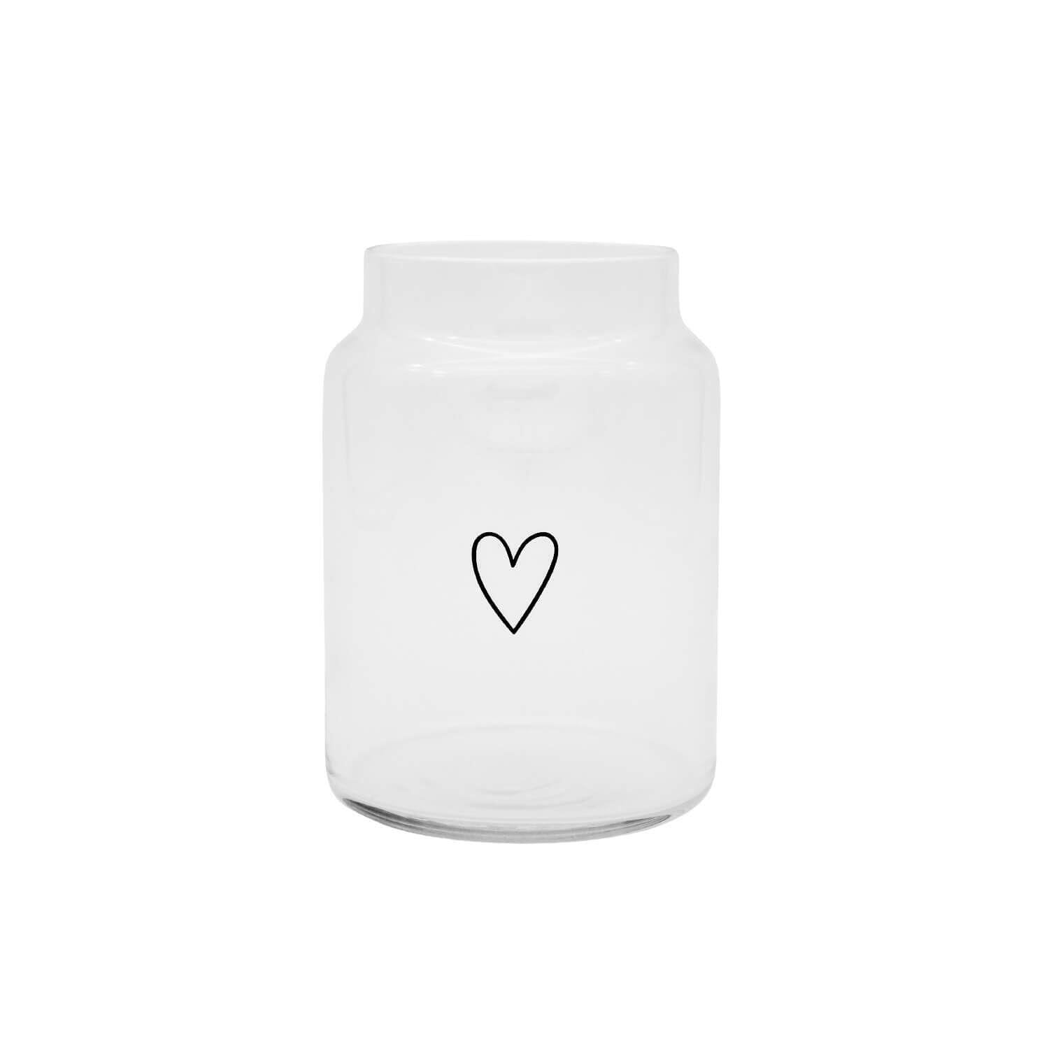 Vase aus Glas "Herz" - groß (Transparent)