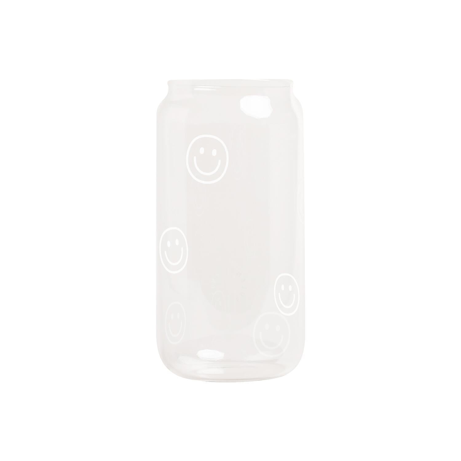 Hohes Trinkglas "Smileys" - 500 ml (Transparent)