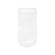 Trinkglas hoch "Herzen" - 500 ml (Transparent)