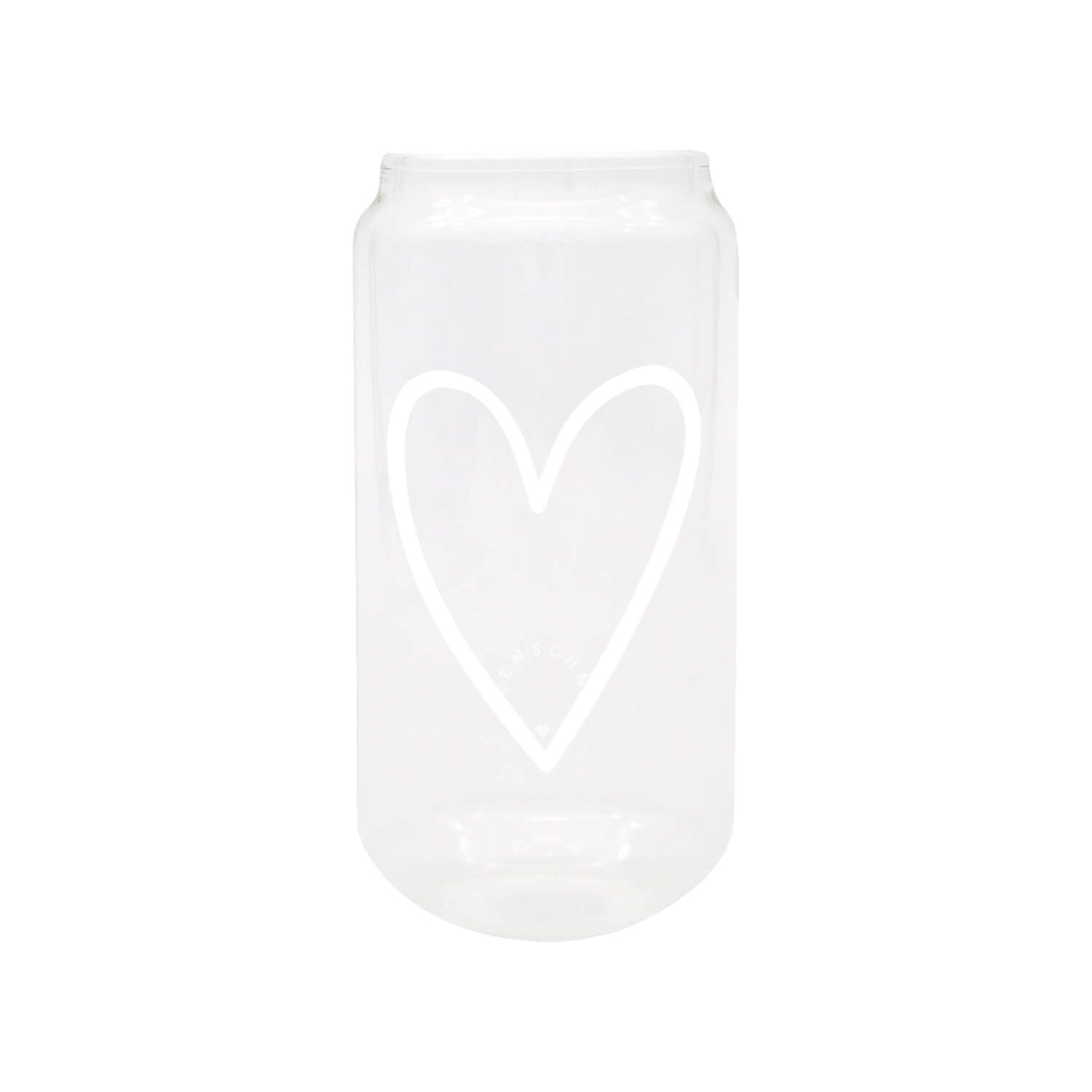 Trinkglas hoch "Herz" - 500 ml (Transparent)