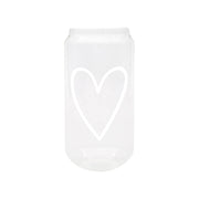 Trinkglas hoch "Herz" - 500 ml (Transparent)