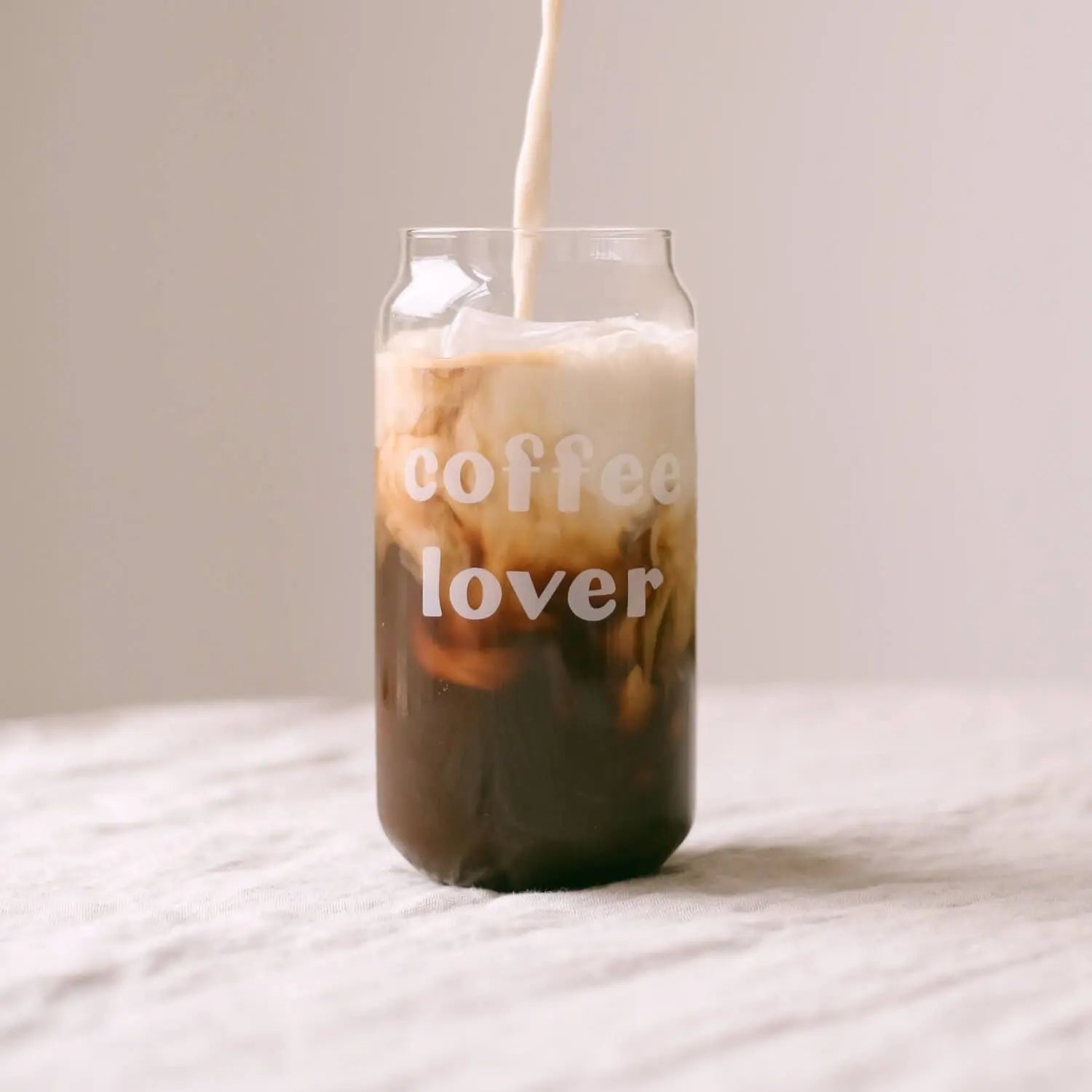 Trinkglas hoch "Coffee Lover" - 500 ml (Transparent) Eulenschnitt