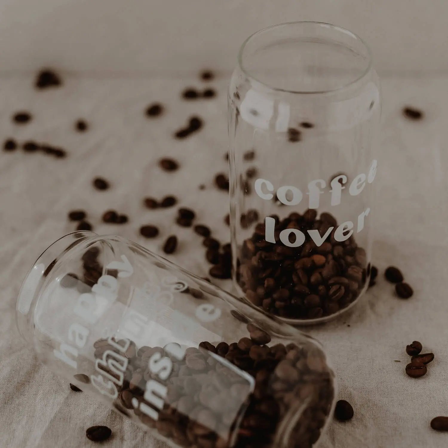 Trinkglas hoch "Coffee Lover" - 500 ml (Transparent) Eulenschnitt