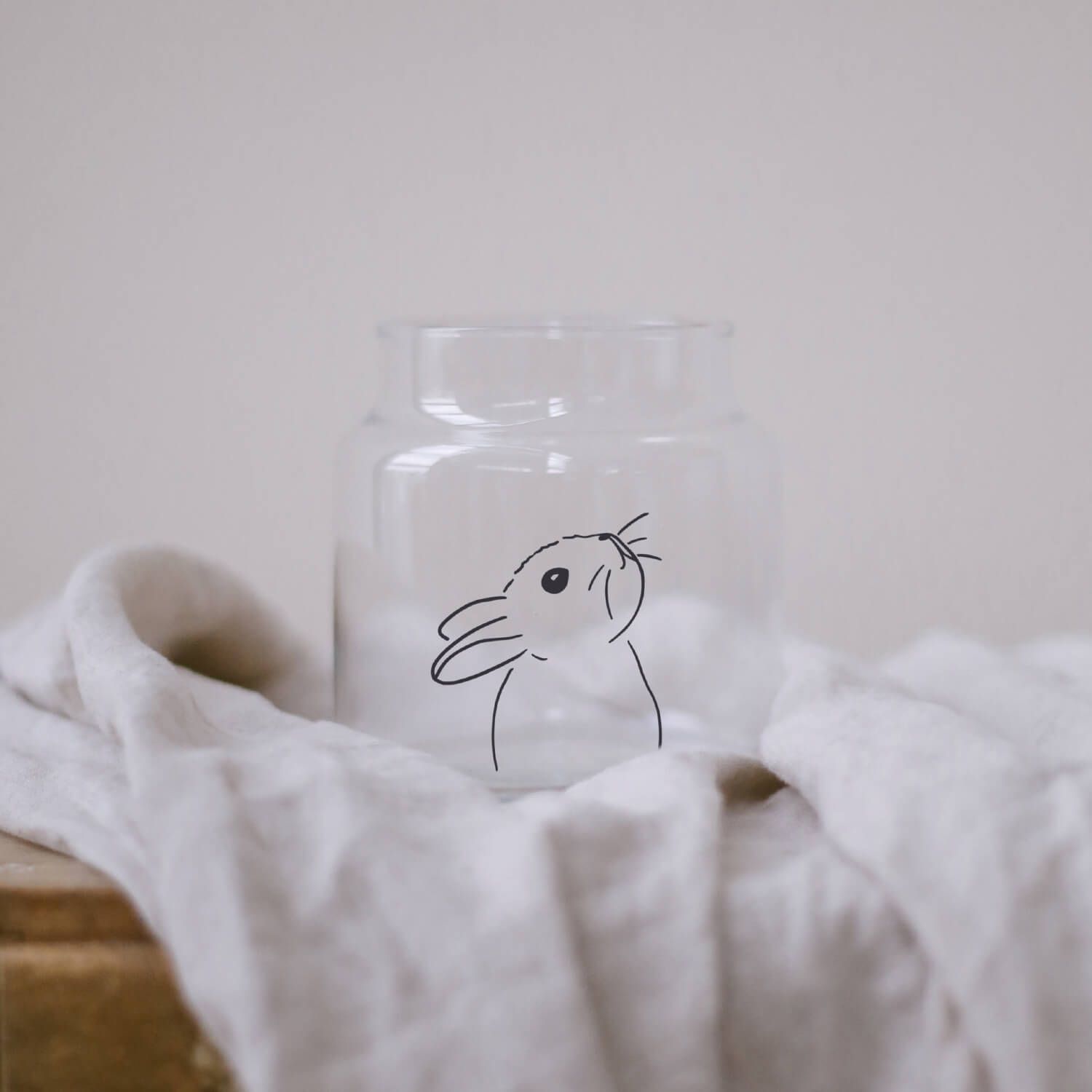 Vase aus Glas "Hase" - 10x9,5 cm (Transparent)