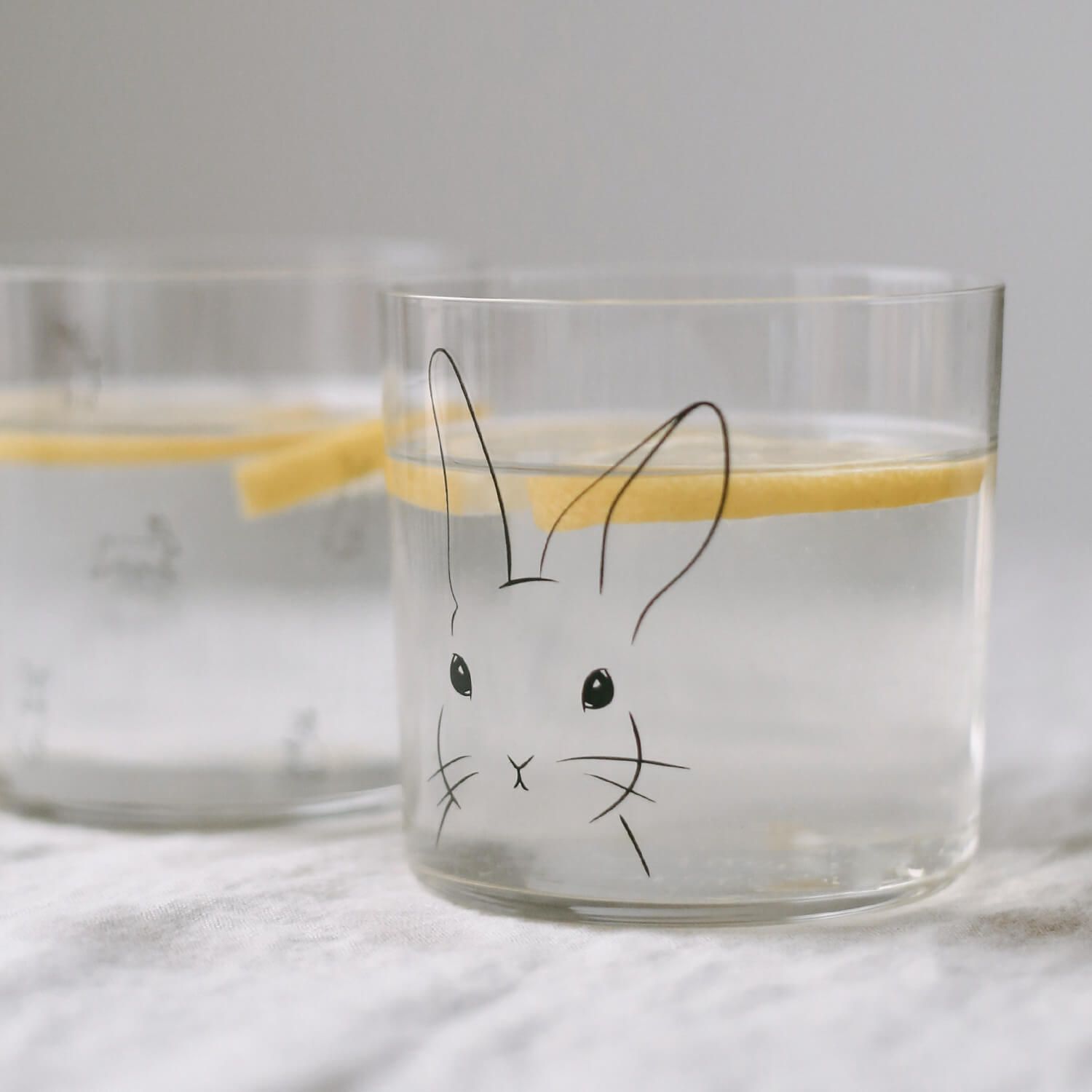 Trinkglas "Hase" - 350 ml (Schwarz) Eulenschnitt