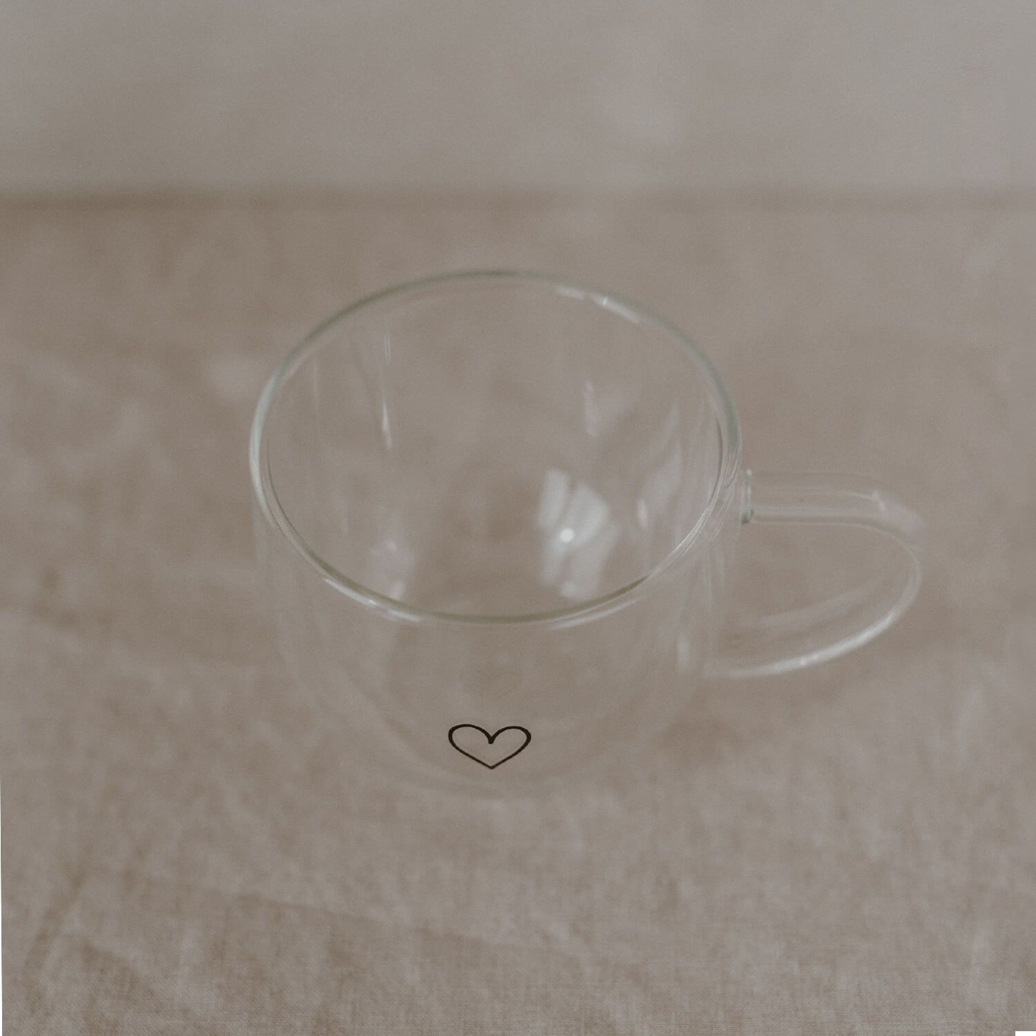 Doppelwandiges Glas "Herz" - 250ml (Transparent)