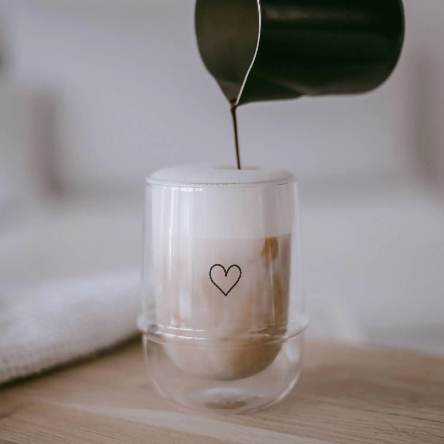 Doppelwandiges Glas "Herz" - 300 ml (Transparent) Eulenschnitt