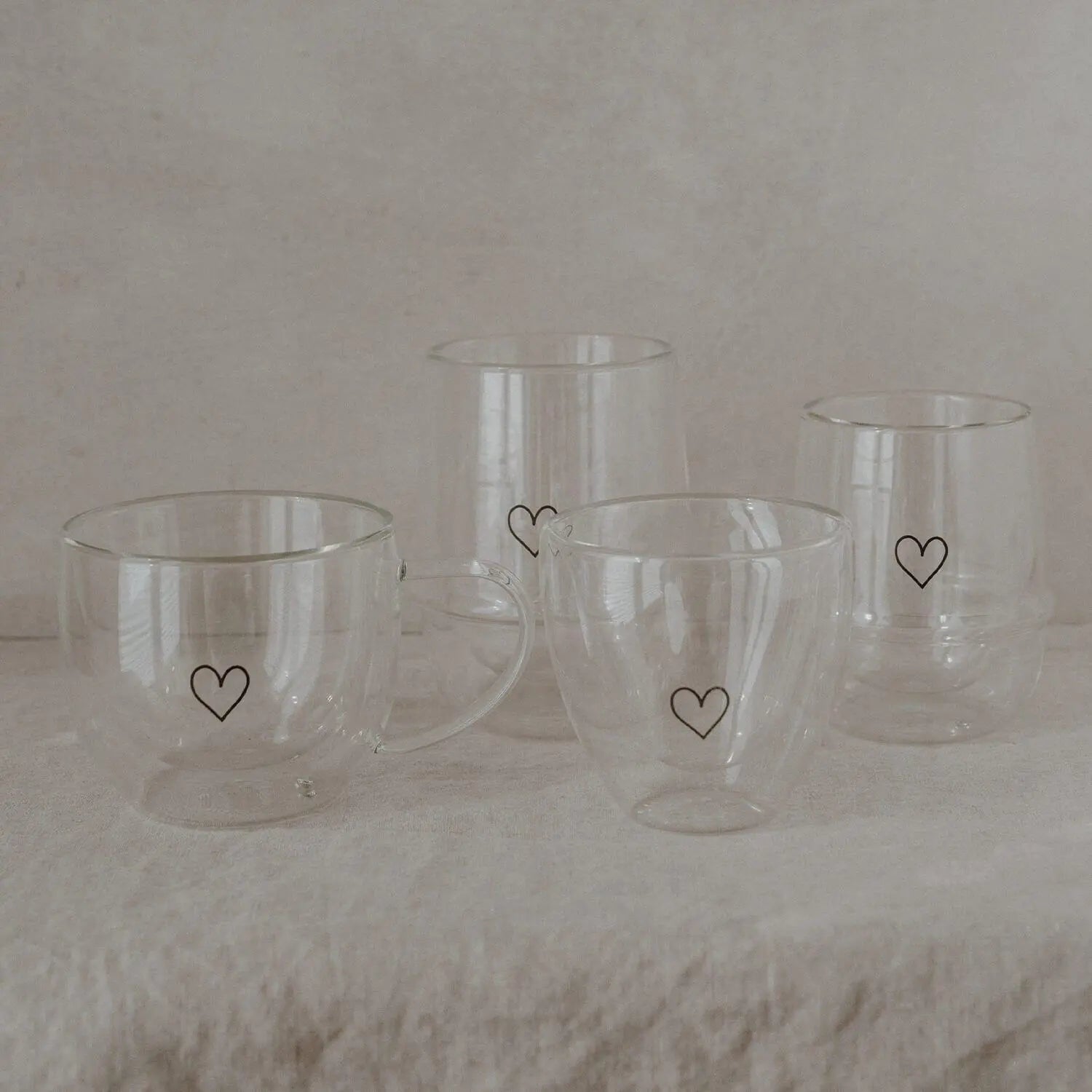 Doppelwandiges Glas "Herz" - 300 ml (Transparent) Eulenschnitt