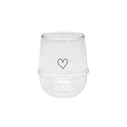 Doppelwandiges Glas "Herz" - 220 ml (Transparent)