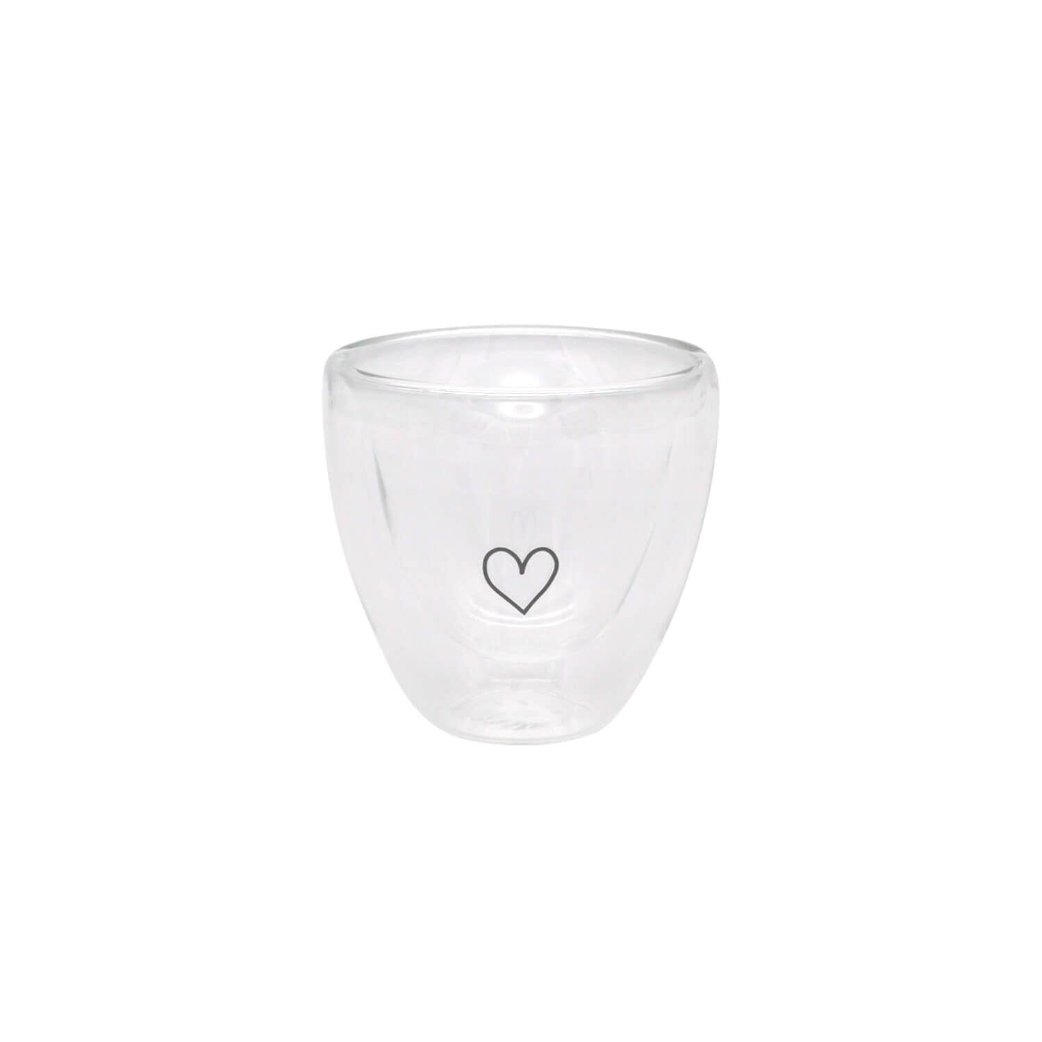 Doppelwandiges Glas "Herz" - 150 ml (Transparent)