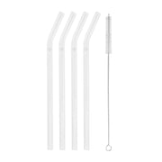 Glas-Strohhalm gebogen "Herz" im 4er Set (Transparent)