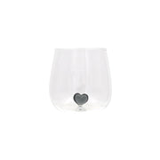 Trinkglas "Herzfigur" (Transparent/Schwarz)