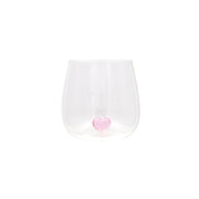 Trinkglas "Herzfigur" (Transparent/Rosa)