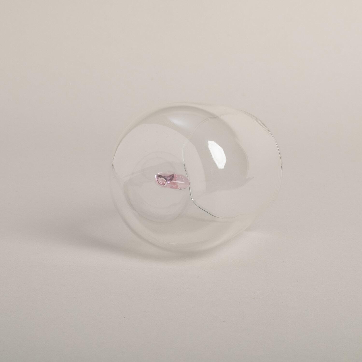 Trinkglas "Herzfigur" (Transparent/Rosa)
