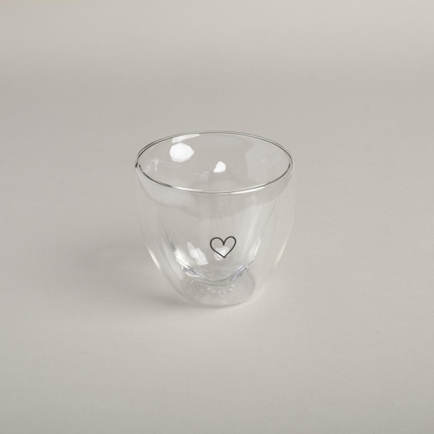 Doppelwandiges Glas "Herz" - 200 ml (Transparent)