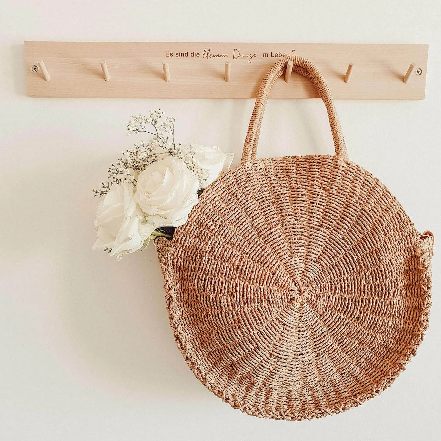Hakenleiste "Kleine Dinge" - 57x7,5x1,5 cm (Natur) Eulenschnitt