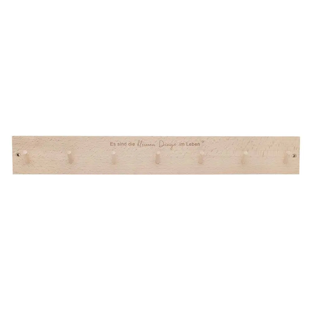 Hakenleiste "Kleine Dinge" - 57x7,5x1,5 cm (Natur) Eulenschnitt