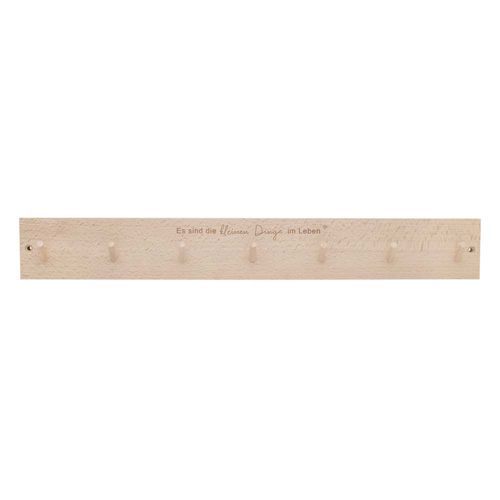 Hakenleiste "Kleine Dinge" - 57x7,5x1,5 cm (Natur)