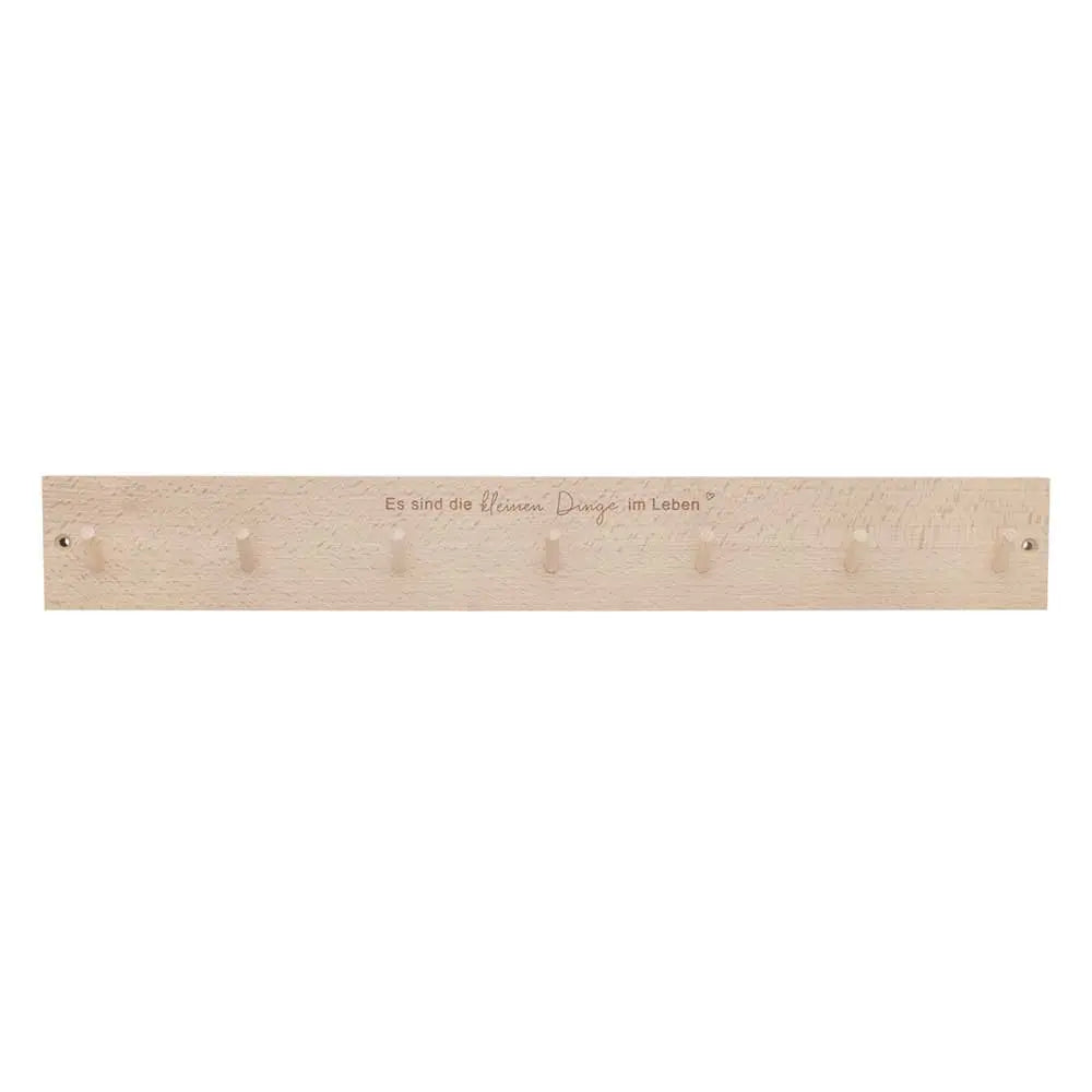 Hakenleiste "Kleine Dinge" - 57x7,5x1,5 cm (Natur) Eulenschnitt