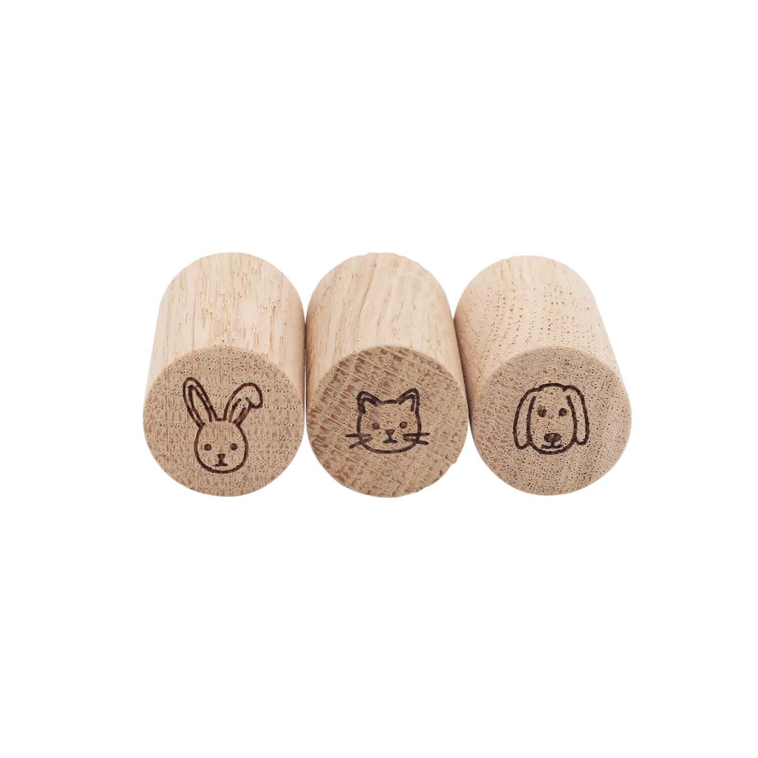 Wandhaken "Tiere" im 3er-Set - 2,5x5 cm (Natur)