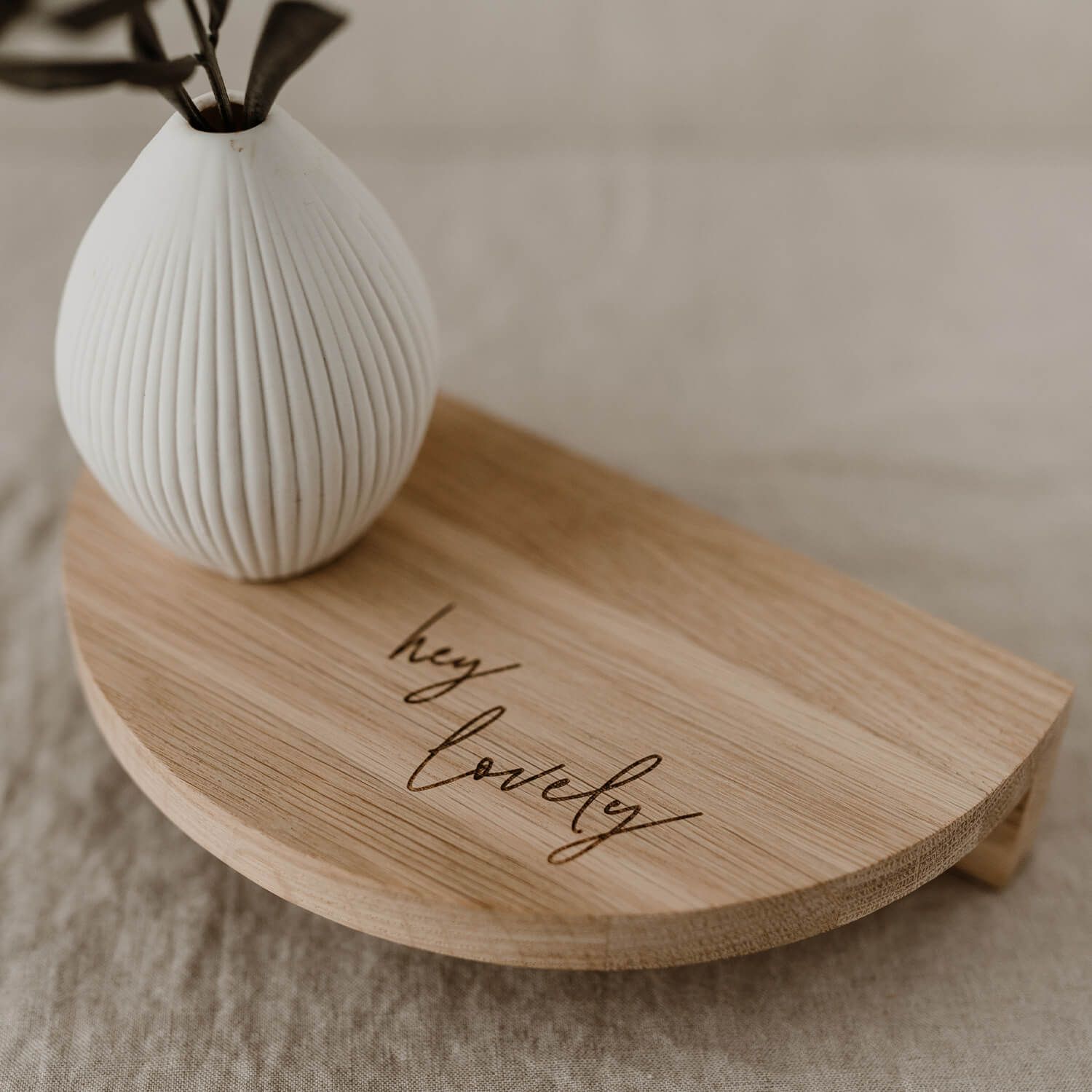 Wandregal "hey lovely" - 22 cm (Natur) Eulenschnitt