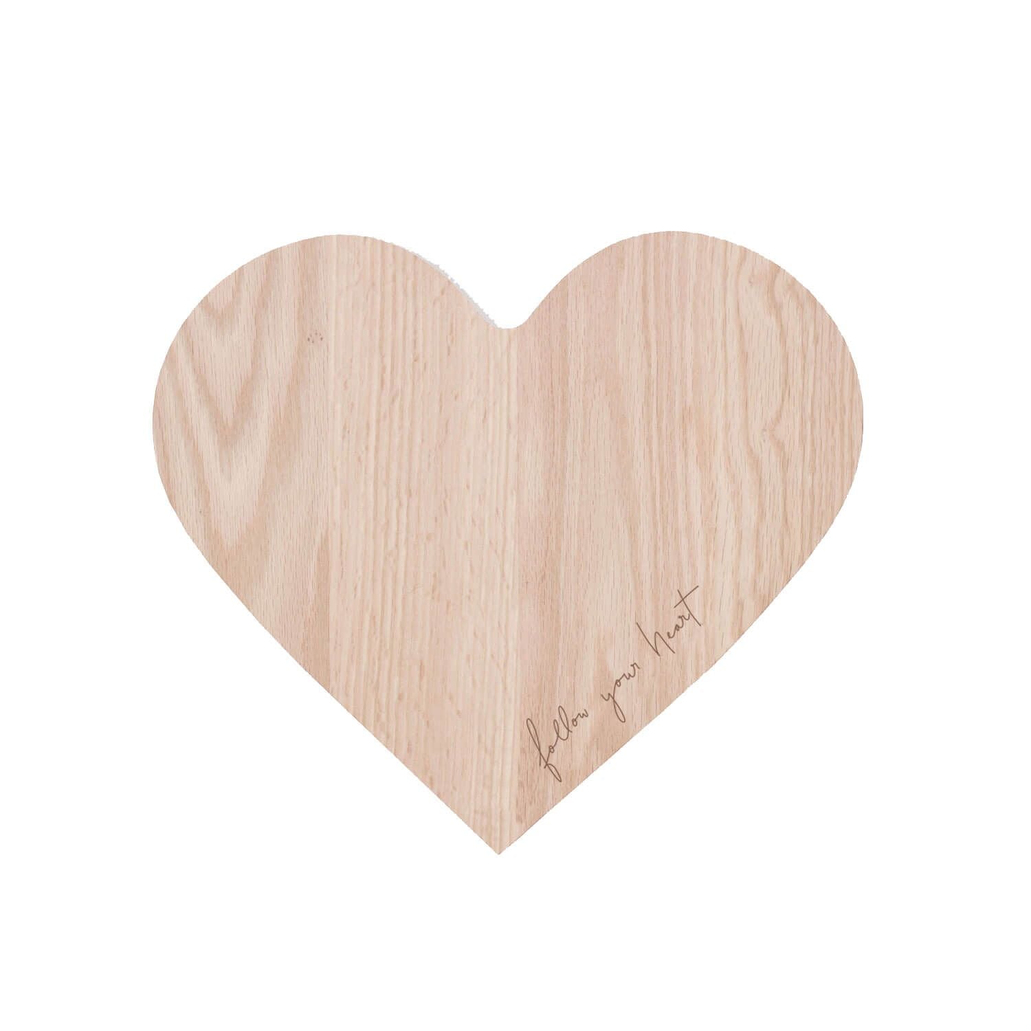 Frühstücksbrett "Herz - Follow your heart" - 24x21x1,5 cm (Natur)