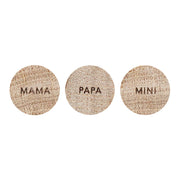 Holz-Magnet "Familie" im 3er-Set - 2,5 cm (Natur)