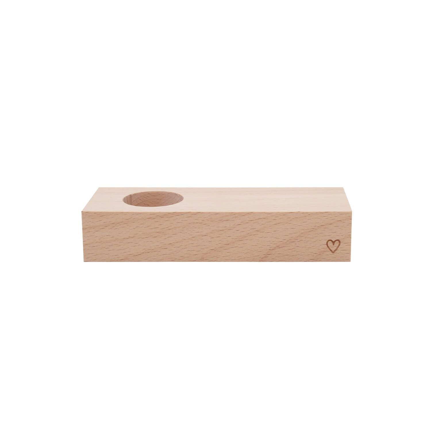 Eierbecher "Herz" - 15x5,5x3 cm (Natur)