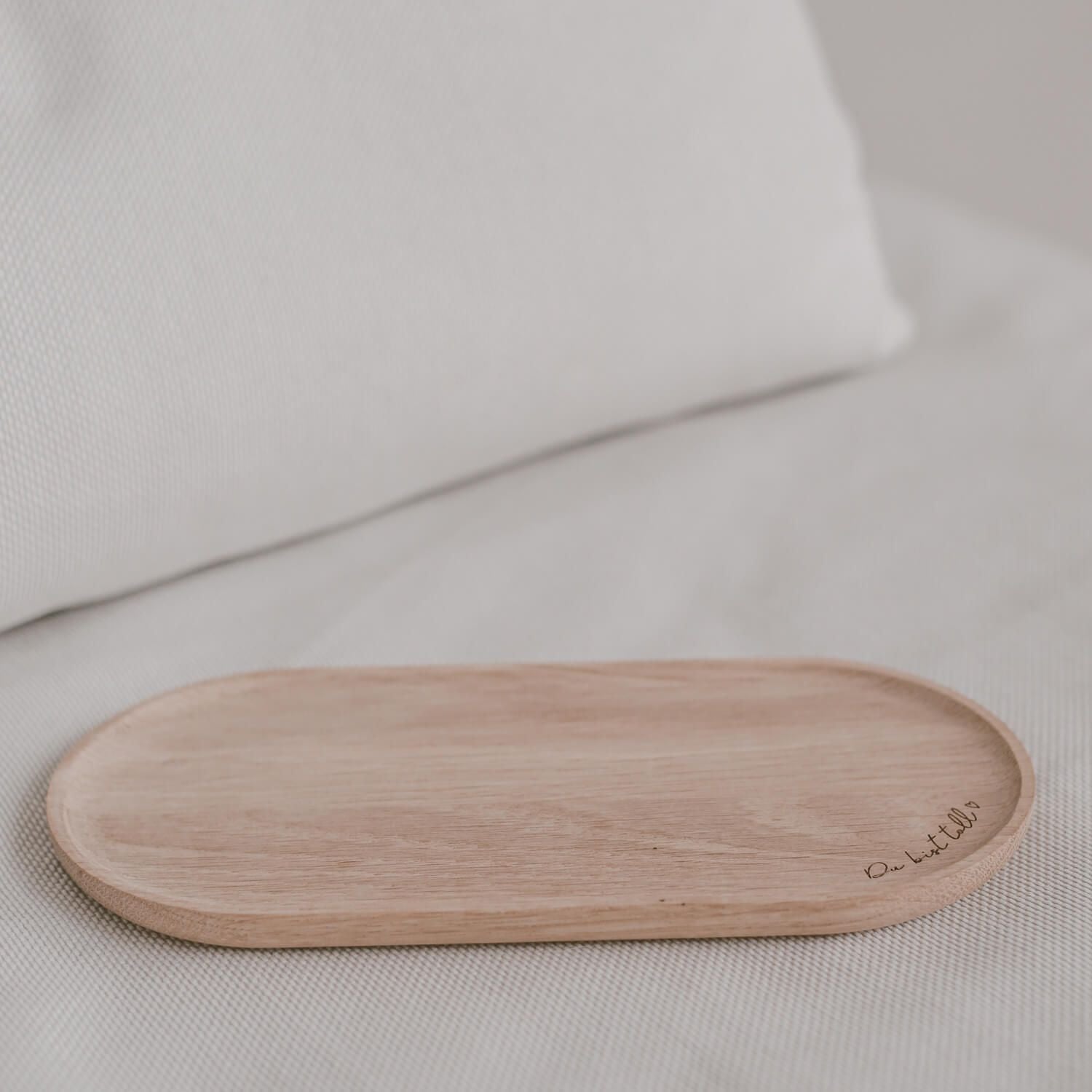 Tablett aus Eiche "Du bist toll" - 25x12x1,5 cm (Natur)