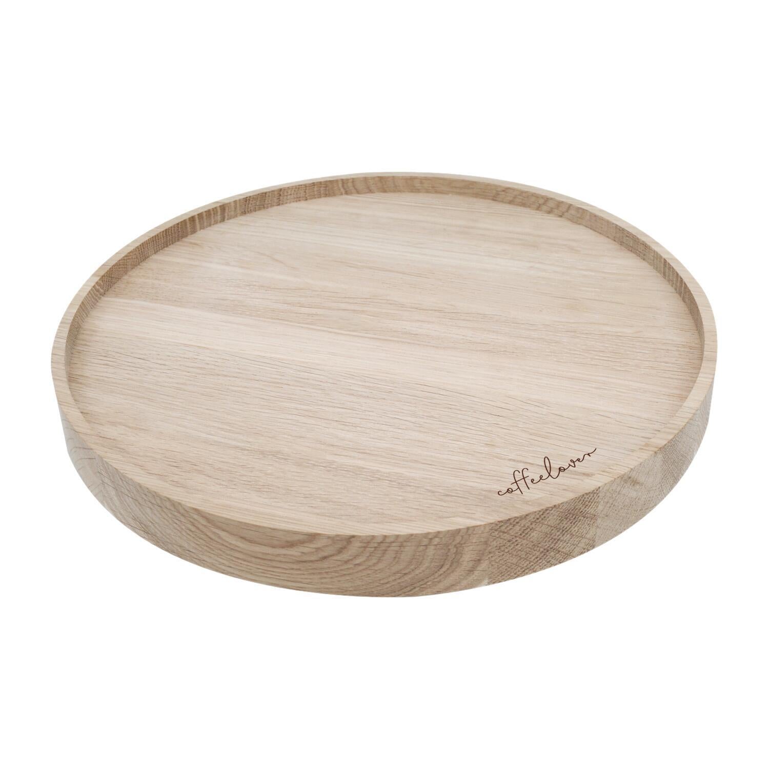 Drehteller aus Eiche "Coffeelover" - 28 cm (Natur)