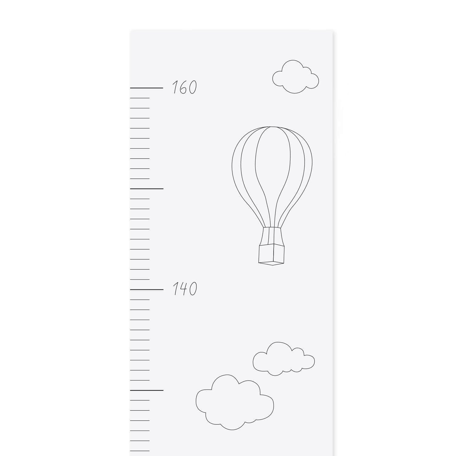 Messlatte "Heißluftballon" - 100x19,5 cm (Weiß)