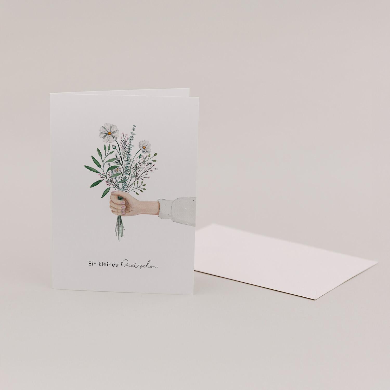 Klappkarte "Dankesblumen" (Bunt)