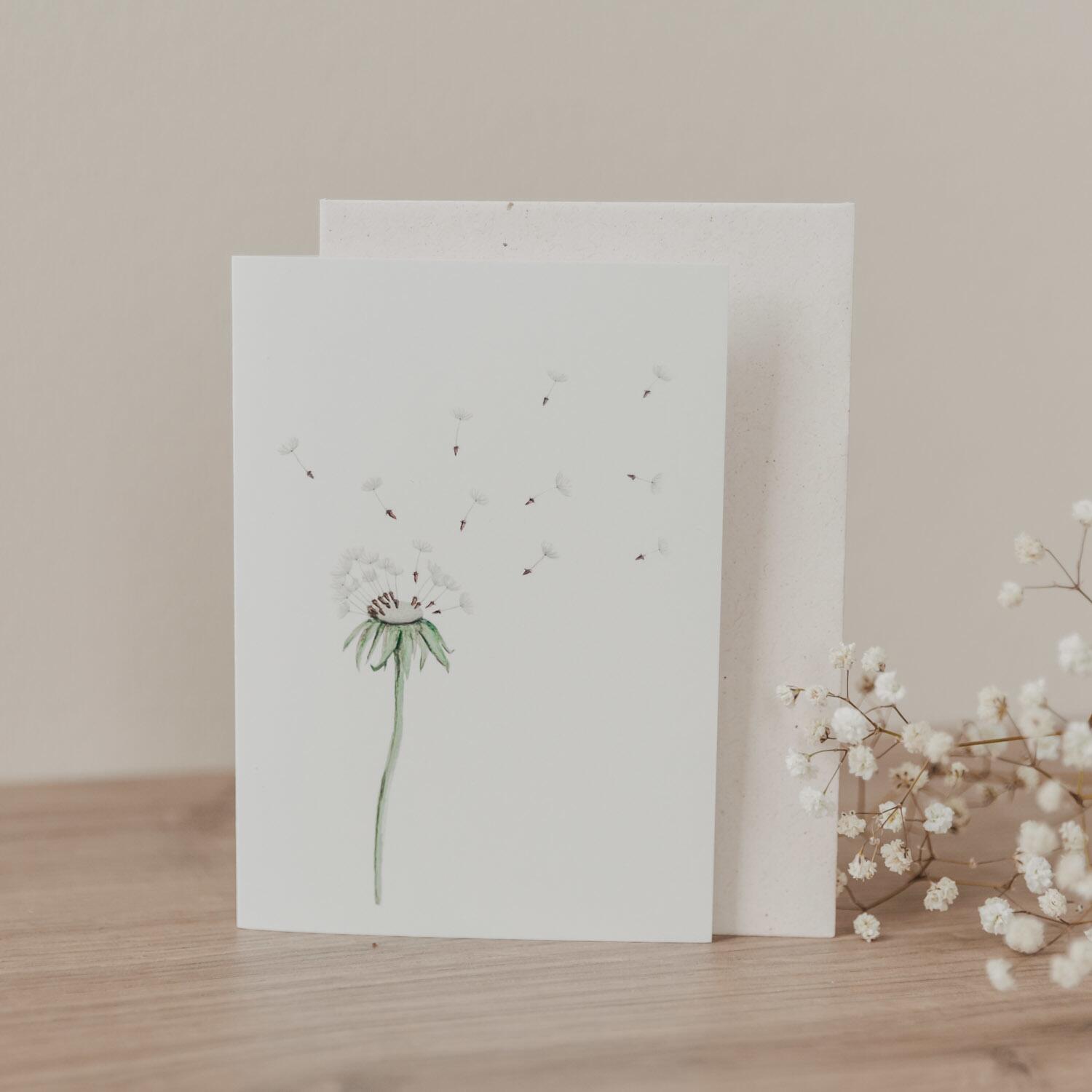 Klappkarte "Pusteblume" (Bunt)
