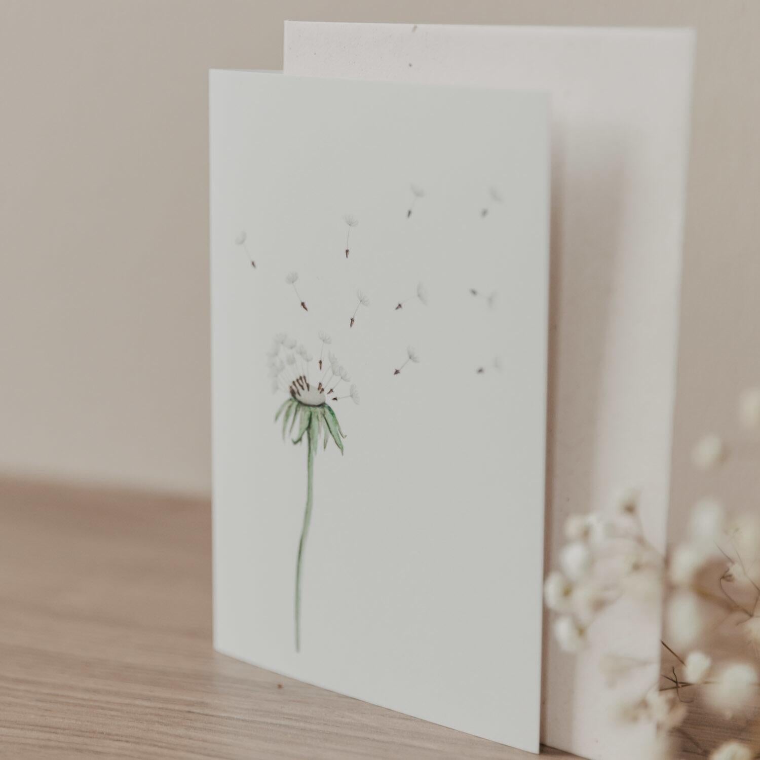 Klappkarte "Pusteblume" (Bunt)