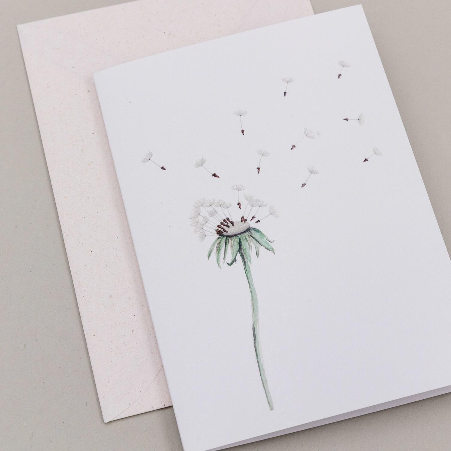 Klappkarte "Pusteblume" (Bunt)