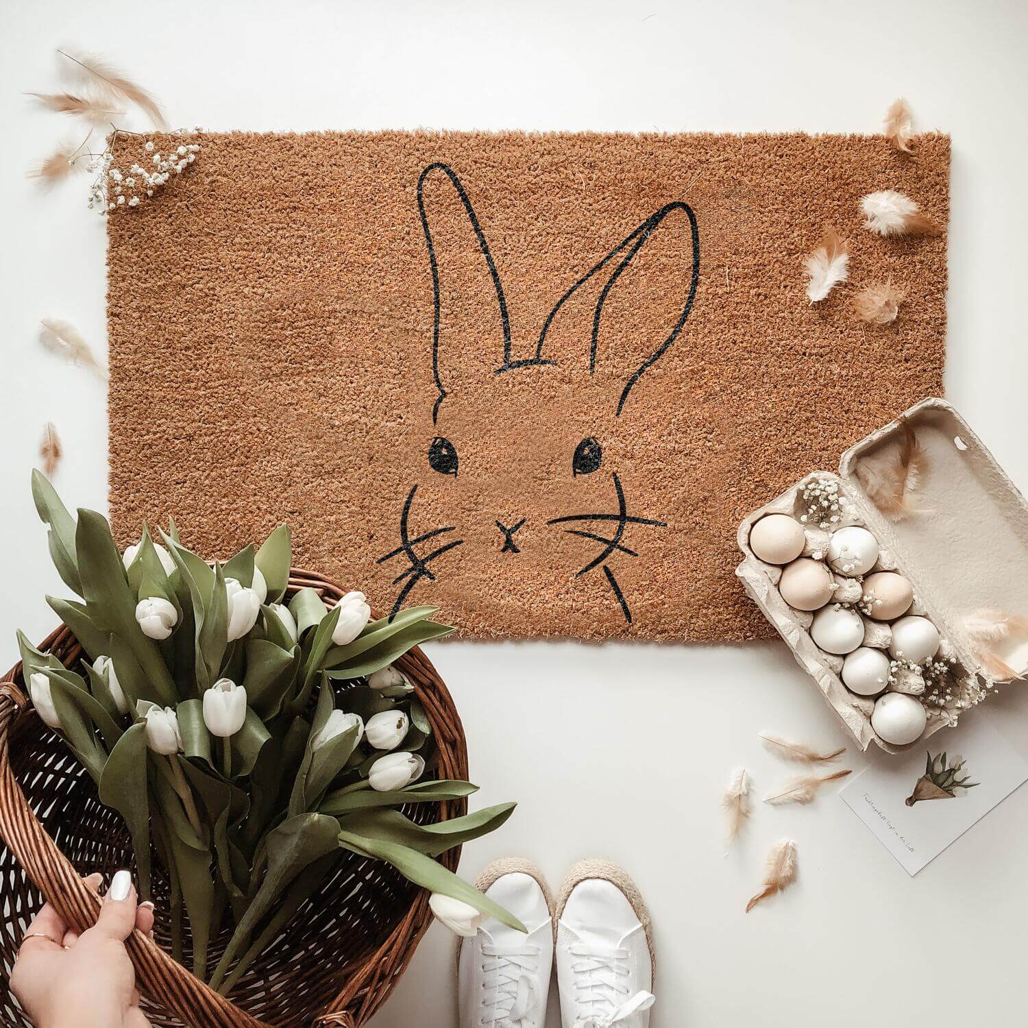 Fußmatte "Hase" - 75x45 cm (Natur)