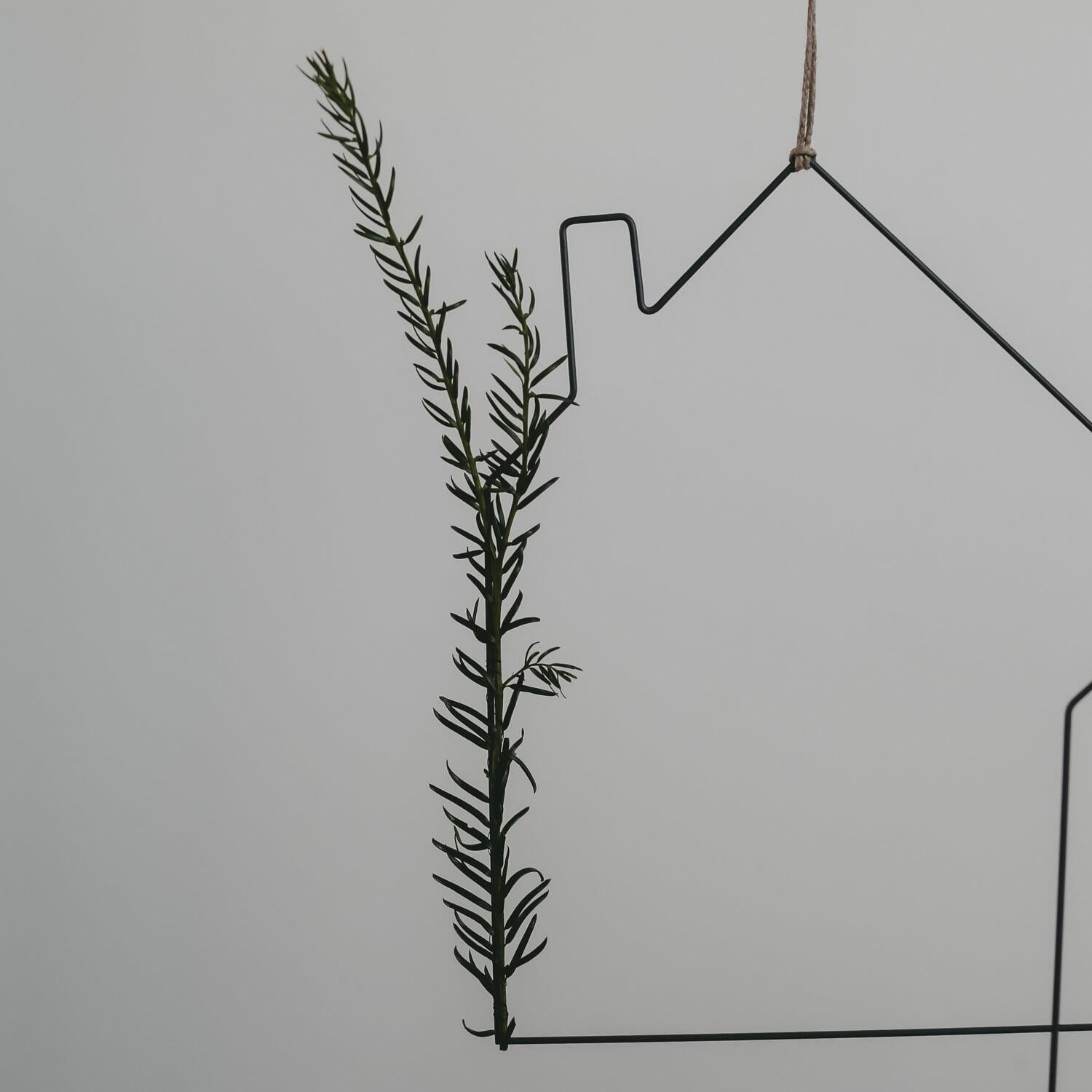 Metallkranz "Haus" im 2er-Set (Schwarz)