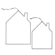 Metallkranz "Haus" im 2er-Set (Schwarz)